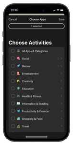 1. Choose apps to block