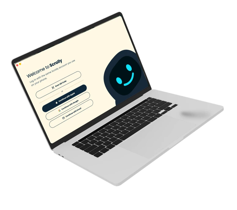 Laptop with Scrolly app
