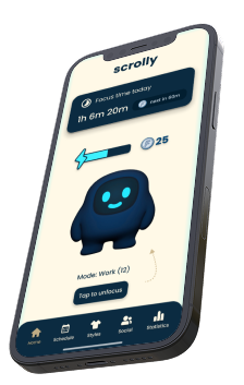 Phone with Scrolly app