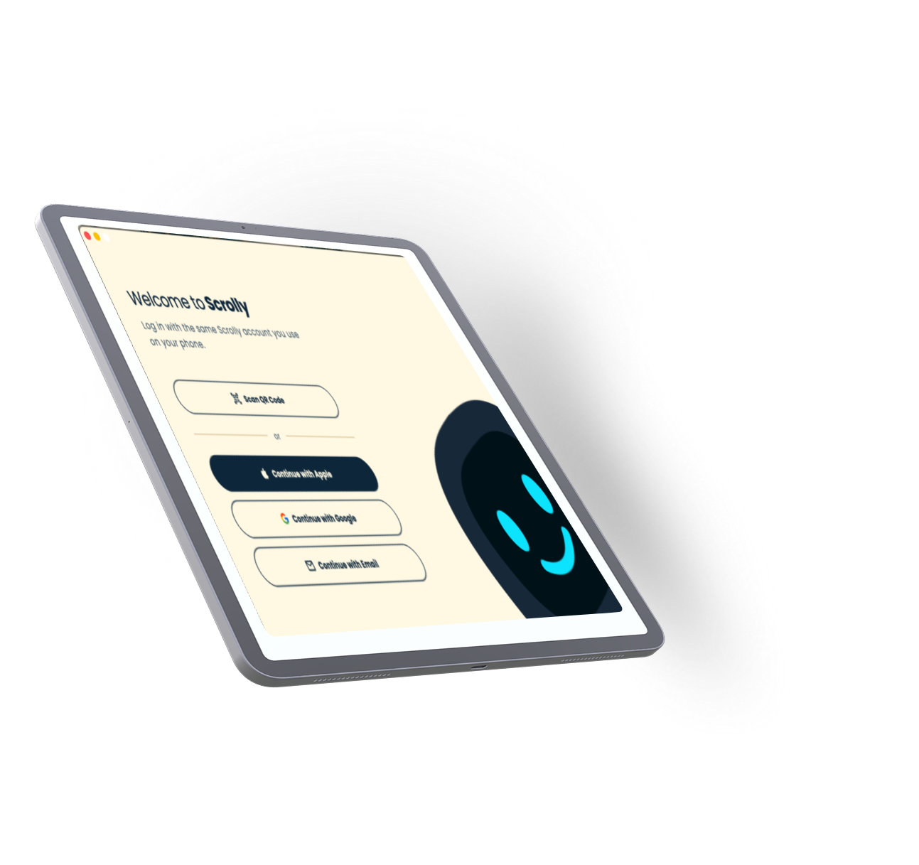 iPad with Scrolly app